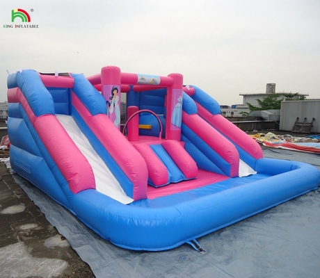 Vente à chaud du toboggan gonflable à eau à double voie du toboggan gonflable à eau avec piscine amovible à vendre