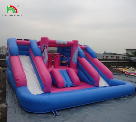 Vente à chaud du toboggan gonflable à eau à double voie du toboggan gonflable à eau avec piscine amovible à vendre