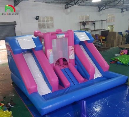 Vente à chaud du toboggan gonflable à eau à double voie du toboggan gonflable à eau avec piscine amovible à vendre