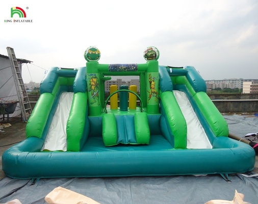 Glissière d'eau commerciale gonflable pour enfants extérieur double voie glissière d'eau maison de rebond glissière d'eau gonflable avec piscine