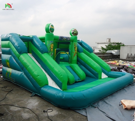 Glissière d'eau commerciale gonflable pour enfants extérieur double voie glissière d'eau maison de rebond glissière d'eau gonflable avec piscine