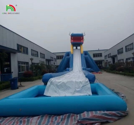 Des toboggans de parc aquatique drôles Jeux d'eau Nouveau design Équipement de jeu aquatique Long toboggan gonflable