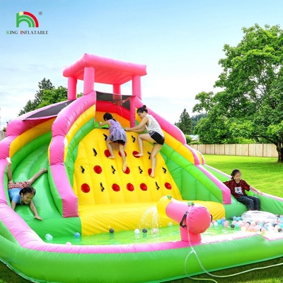 Glissières commerciales gonflables avec piscine Glissières gonflables à double voie pour enfants et adultes