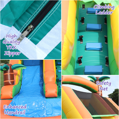 Glissière d'eau humide et sèche gonflable pour enfants avec piscine
