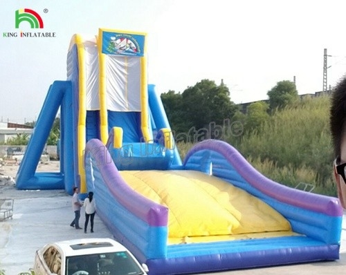 Location de fêtes commerciales Intéressant Crazy bleu toboggan gonflable pour enfants et adultes