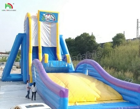 Glissière d'eau de qualité commerciale pour adultes Glissière d'eau gonflable longue grande taille pour parc d'attractions