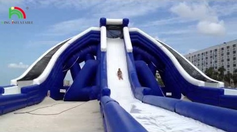 Super triple toboggan gonflable toboggan d'eau extérieur parc aquatique pour enfants commerciaux toboggans d'eau gonflable