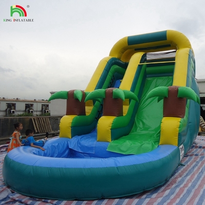 Double glissière gonflable glissière à eau Palm Tree gonflable glissière humide sèche pour les enfants et les adultes
