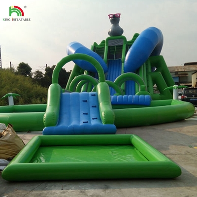 Grand toboggan gonflable avec arc-en-ciel double voie toboggan avec piscine pour adultes