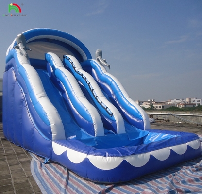 Grand toboggan gonflable avec arc-en-ciel double voie toboggan avec piscine pour adultes