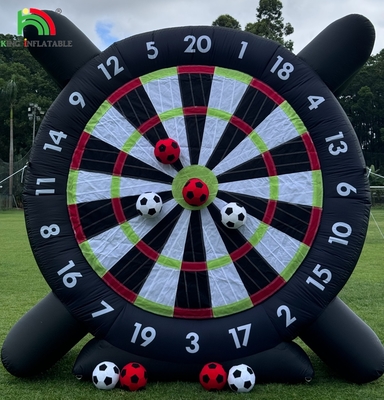 Planche de football gonflable en plein air avec 8 piles de ballon de football 370W Blower Support Frame Pour Kick Dartboard Sport Game