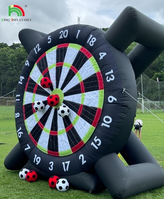 Planche de football gonflable en plein air avec 8 piles de ballon de football 370W Blower Support Frame Pour Kick Dartboard Sport Game