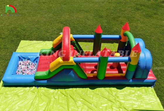 Fête pour enfants, obstacles gonflables, maison à rebondir avec toboggan, trou de balle, grimpeur, obstacles, souffleur