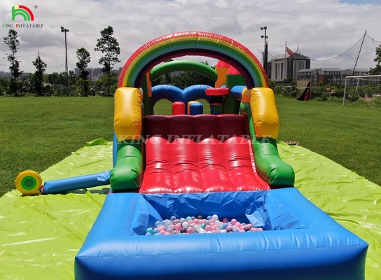 Fête pour enfants, obstacles gonflables, maison à rebondir avec toboggan, trou de balle, grimpeur, obstacles, souffleur