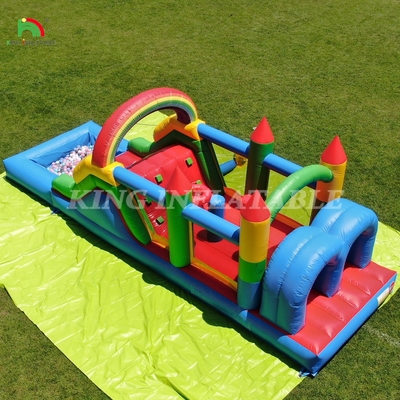 Fête pour enfants, obstacles gonflables, maison à rebondir avec toboggan, trou de balle, grimpeur, obstacles, souffleur
