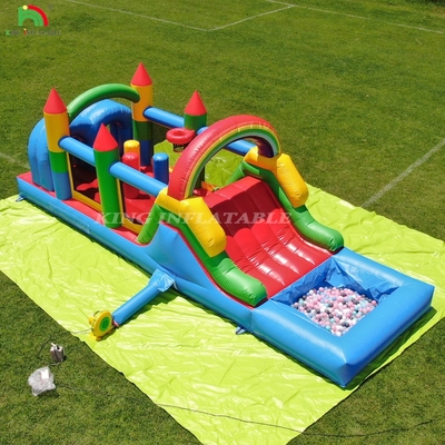 Fête pour enfants, obstacles gonflables, maison à rebondir avec toboggan, trou de balle, grimpeur, obstacles, souffleur