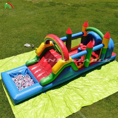 Fête pour enfants, obstacles gonflables, maison à rebondir avec toboggan, trou de balle, grimpeur, obstacles, souffleur