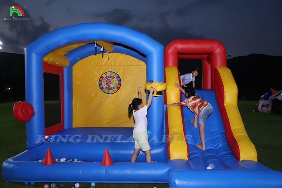 Château gonflable avec souffleur, Château gonflable avec toboggan, escalade, obstacles, trampoline, piscine à billes
