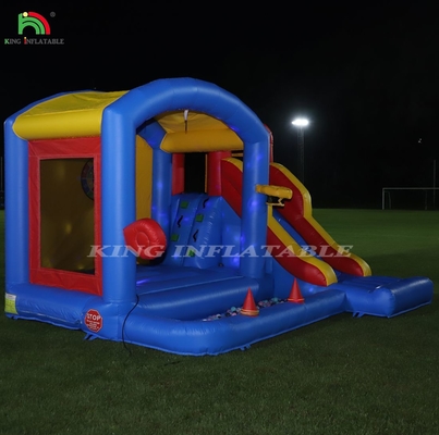 Château gonflable avec souffleur, Château gonflable avec toboggan, escalade, obstacles, trampoline, piscine à billes