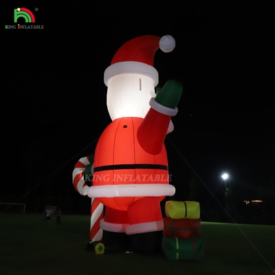 Ornement gonflable du Père Noël 33ft géant de dessin animé avec des lumières LED pour le décor de fête de Noël jardin