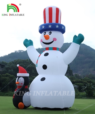 26/33FT Homme de neige de Noël gonflable géant gonflable Homme de neige avec souffleur pour Noël Fête Fête intérieure Fête extérieure Décoration de jardin