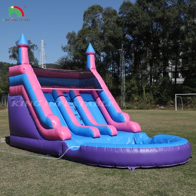 Commercial 100% PVC double voie gonflable toboggan d'eau extérieur humide sec Grand toboggan d'eau avec piscine