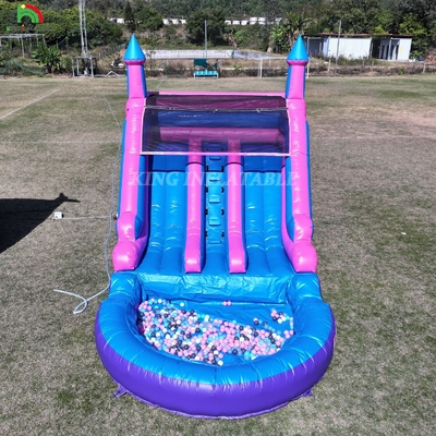 Commercial 100% PVC double voie gonflable toboggan d'eau extérieur humide sec Grand toboggan d'eau avec piscine