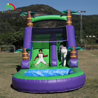 Commercial PVC gonflable toboggan d'eau de jardin extérieur enfants toboggan d'eau avec plus grande piscine et souffleur d'eau 1100W