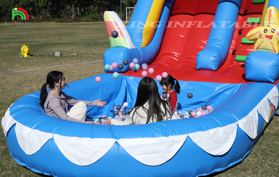 Glissière d'eau en PVC commercial Glissière gonflable pour enfant Glissière gonflable avec piscine Glissière sèche humide adulte
