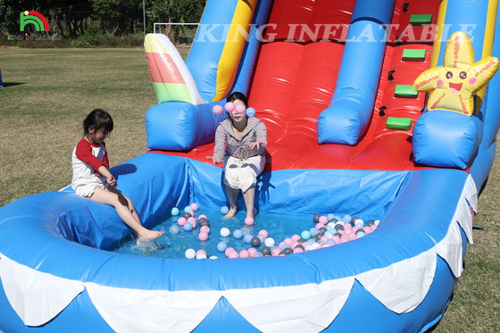 Glissière d'eau en PVC commercial Glissière gonflable pour enfant Glissière gonflable avec piscine Glissière sèche humide adulte