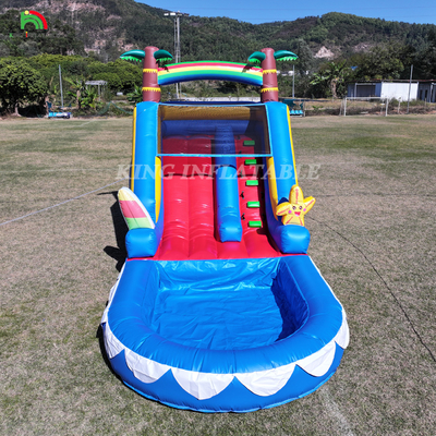 Glissière d'eau en PVC commercial Glissière gonflable pour enfant Glissière gonflable avec piscine Glissière sèche humide adulte