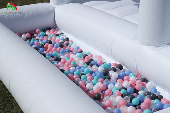13x13x10ft Commercial White Bounce House Grand Jumper Château gonflable gonflable pour les enfants Adultes avec toboggan et trou de balle