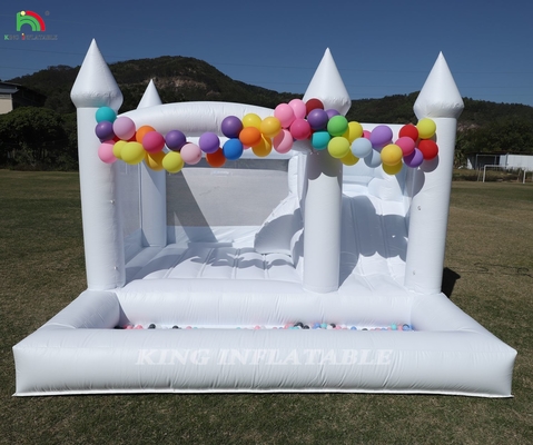 13x13x10ft Commercial White Bounce House Grand Jumper Château gonflable gonflable pour les enfants Adultes avec toboggan et trou de balle