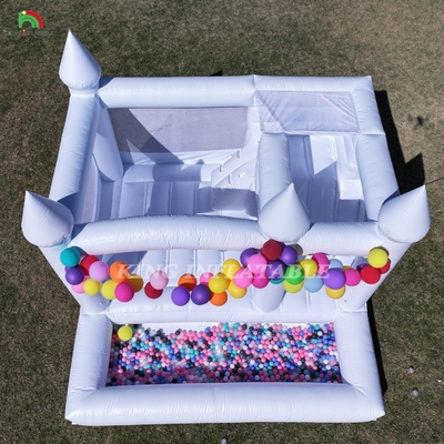 13x13x10ft Commercial White Bounce House Grand Jumper Château gonflable gonflable pour les enfants Adultes avec toboggan et trou de balle