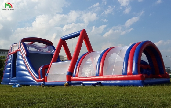 Cours d'obstacles gonflables en plein air Défis pour adultes Montée gonflables Jeux sportifs de maison de rebond