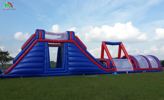 Cours d'obstacles gonflables en plein air Défis pour adultes Montée gonflables Jeux sportifs de maison de rebond