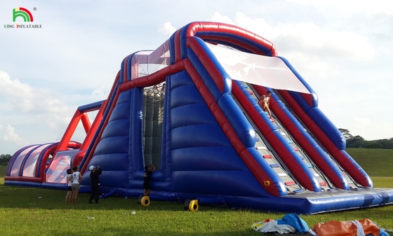 Cours d'obstacles gonflables en plein air Défis pour adultes Montée gonflables Jeux sportifs de maison de rebond