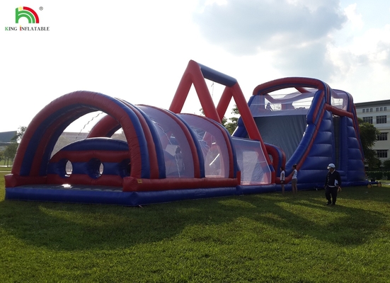 Cours d'obstacles gonflables en plein air Défis pour adultes Montée gonflables Jeux sportifs de maison de rebond