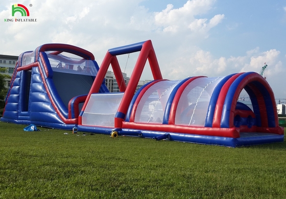 Cours d'obstacles gonflables en plein air Défis pour adultes Montée gonflables Jeux sportifs de maison de rebond