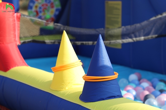 Fête des enfants mouillée sèche gonflable maison de rebond de glissière d'eau bouncer combo avec plus grande piscine d'éclaboussure grimpeur souffleur panier dartboard