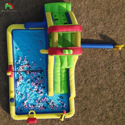 Fête des enfants mouillée sèche gonflable maison de rebond de glissière d'eau bouncer combo avec plus grande piscine d'éclaboussure grimpeur souffleur panier dartboard