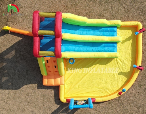 Chambre gonflable double voie glissière gonflable avec piscine à eau Trampoline Tir à l'élastique Net Basket Climbing