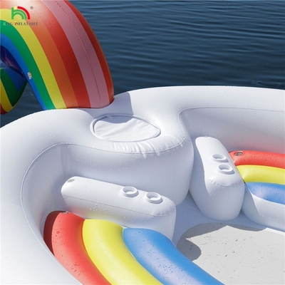 6 personnes inflatable Unicorn Mont d'eau mer lac piscine flottant jouet d'eau géant Unicorn inflatable lit flottant pour la fête de l'eau