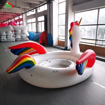 6 personnes inflatable Unicorn Mont d'eau mer lac piscine flottant jouet d'eau géant Unicorn inflatable lit flottant pour la fête de l'eau