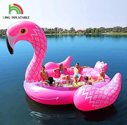 6 personnes Inflatable Peacock Mont d'eau mer lac piscine Float Jouet d'eau Géant Unicorn Flamingo Inflatable Lit flottant pour la fête de l'eau