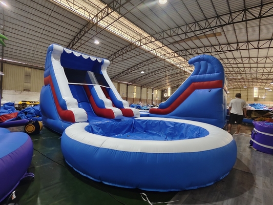 Glissière d'eau commerciale gonflable pour enfants Jeux d'extérieur mouillé sec Glissière d'eau gonflable avec piscine d'eau