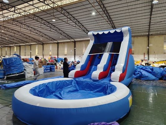 Glissière d'eau commerciale gonflable pour enfants Jeux d'extérieur mouillé sec Glissière d'eau gonflable avec piscine d'eau