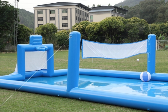 Jeu de sport gonflable en PVC Bleu Volley-ball gonflable à l'eau Net Terrain de football Terrain de football Cour de football gonflable