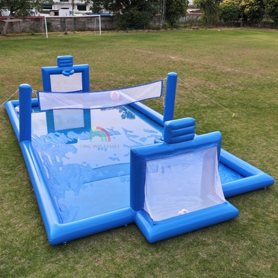 Jeu de sport gonflable en PVC Bleu Volley-ball gonflable à l'eau Net Terrain de football Terrain de football Cour de football gonflable