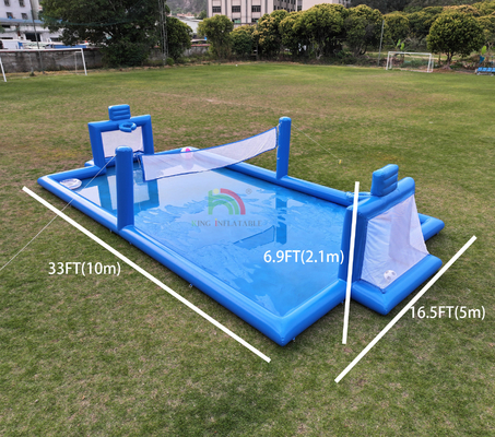 Jeu de sport gonflable en PVC Bleu Volley-ball gonflable à l'eau Net Terrain de football Terrain de football Cour de football gonflable